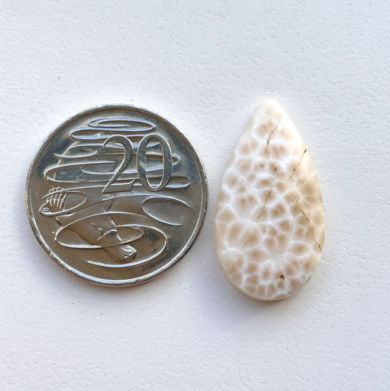 Natrolite/Pink Larimar Teardrop Cabochon Smooth (F)