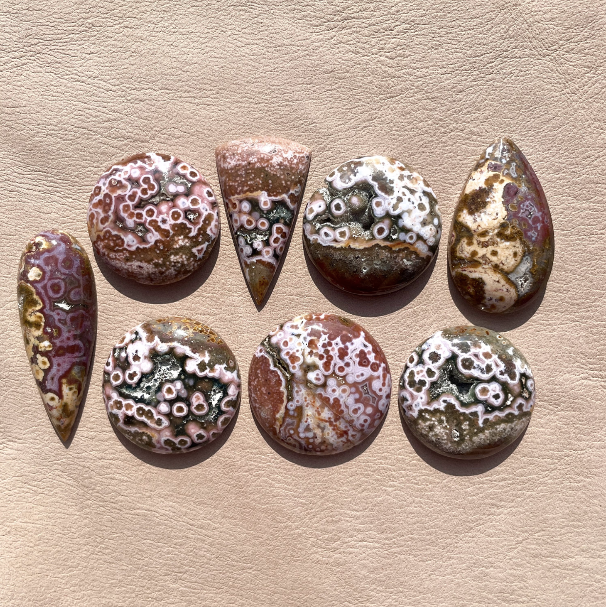 Orbicular River Jasper Druzy Cabochon Smooth - Choose your Stone (E8)