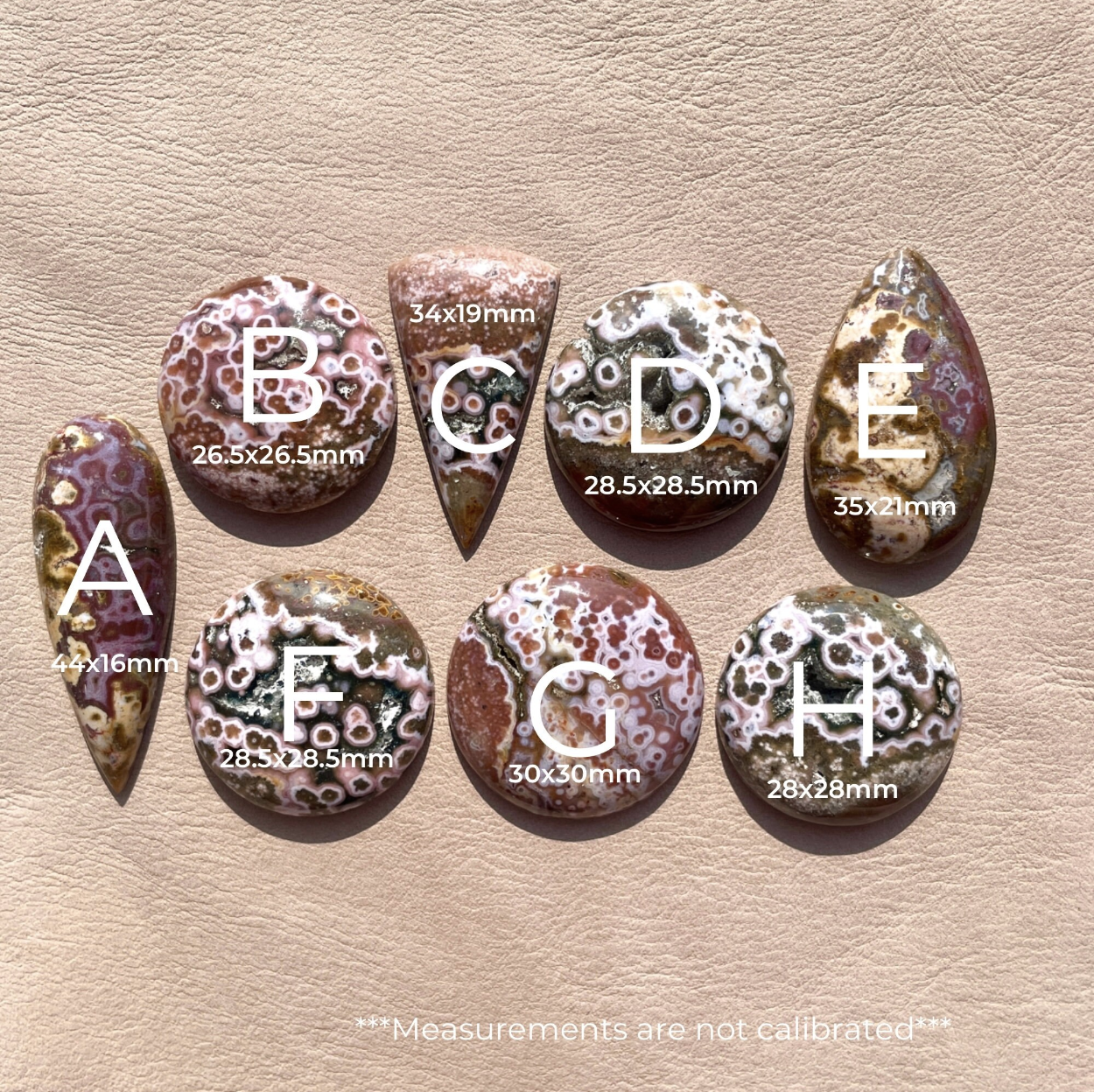 Orbicular River Jasper Druzy Cabochon Smooth - Choose your Stone (E8)