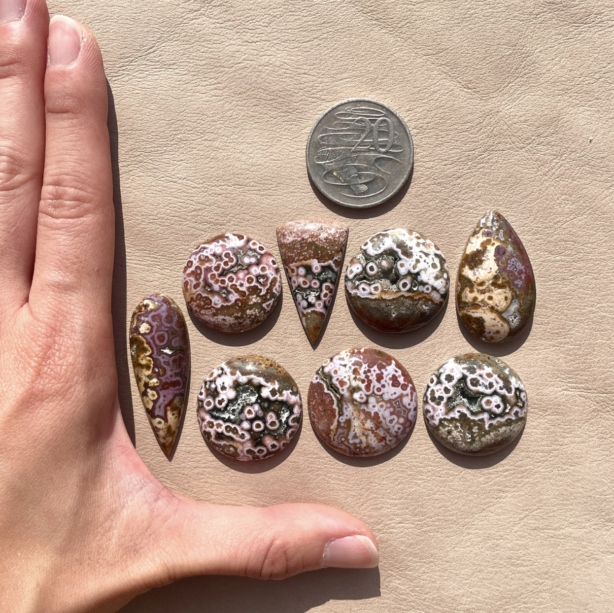 Orbicular River Jasper Druzy Cabochon Smooth - Choose your Stone (E8)