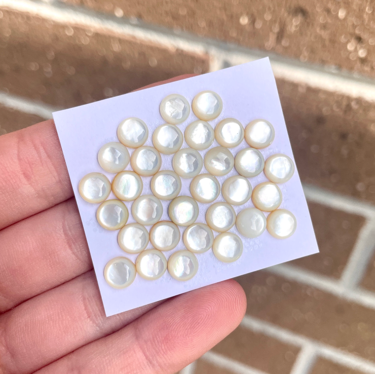 6mm Freshwater Pearl (Ivory) Cabochons Smooth - Set of 3 (E13)