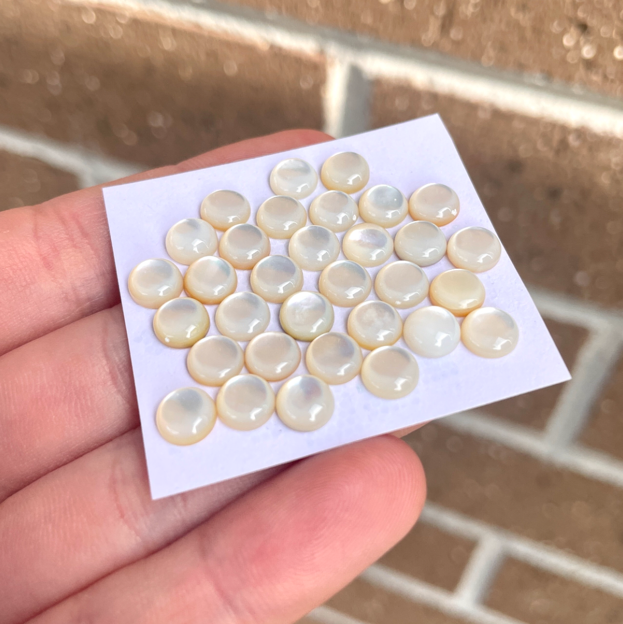 6mm Freshwater Pearl (Ivory) Cabochons Smooth - Set of 3 (E13)