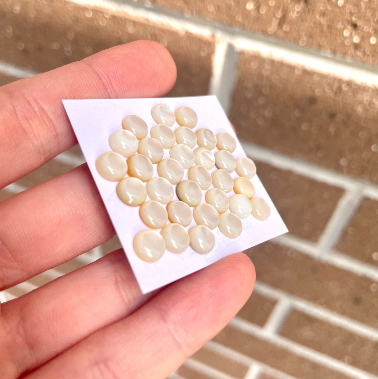 6mm Freshwater Pearl (Ivory) Cabochons Smooth - Set of 3 (E13)