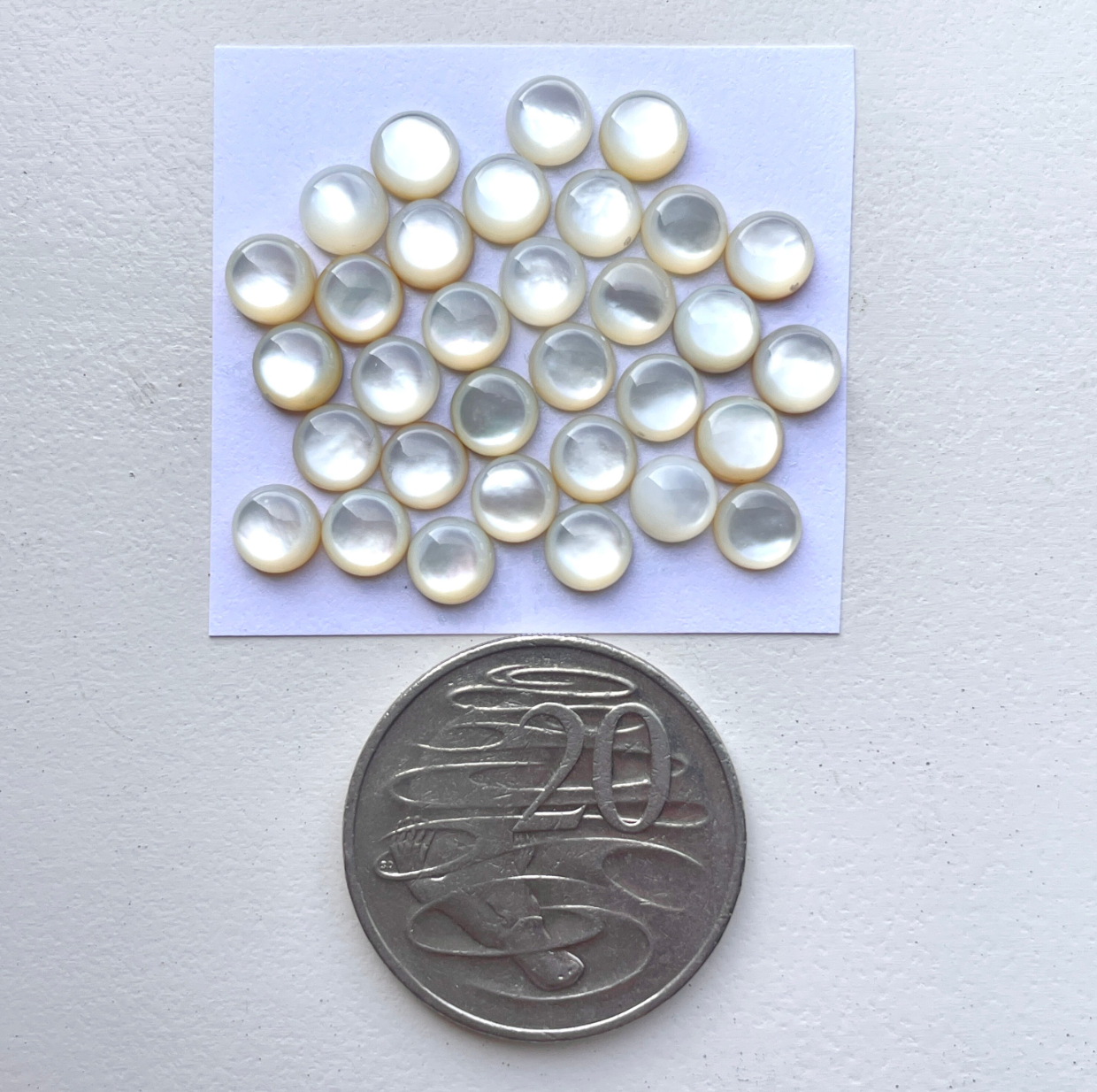 6mm Freshwater Pearl (Ivory) Cabochons Smooth - Set of 3 (E13)