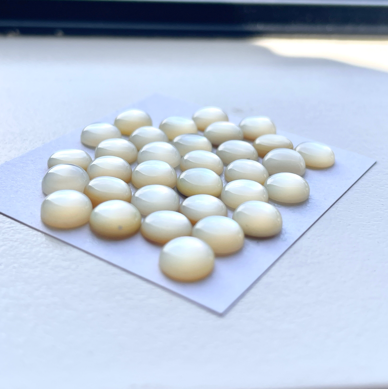 6mm Freshwater Pearl (Ivory) Cabochons Smooth - Set of 3 (E13)