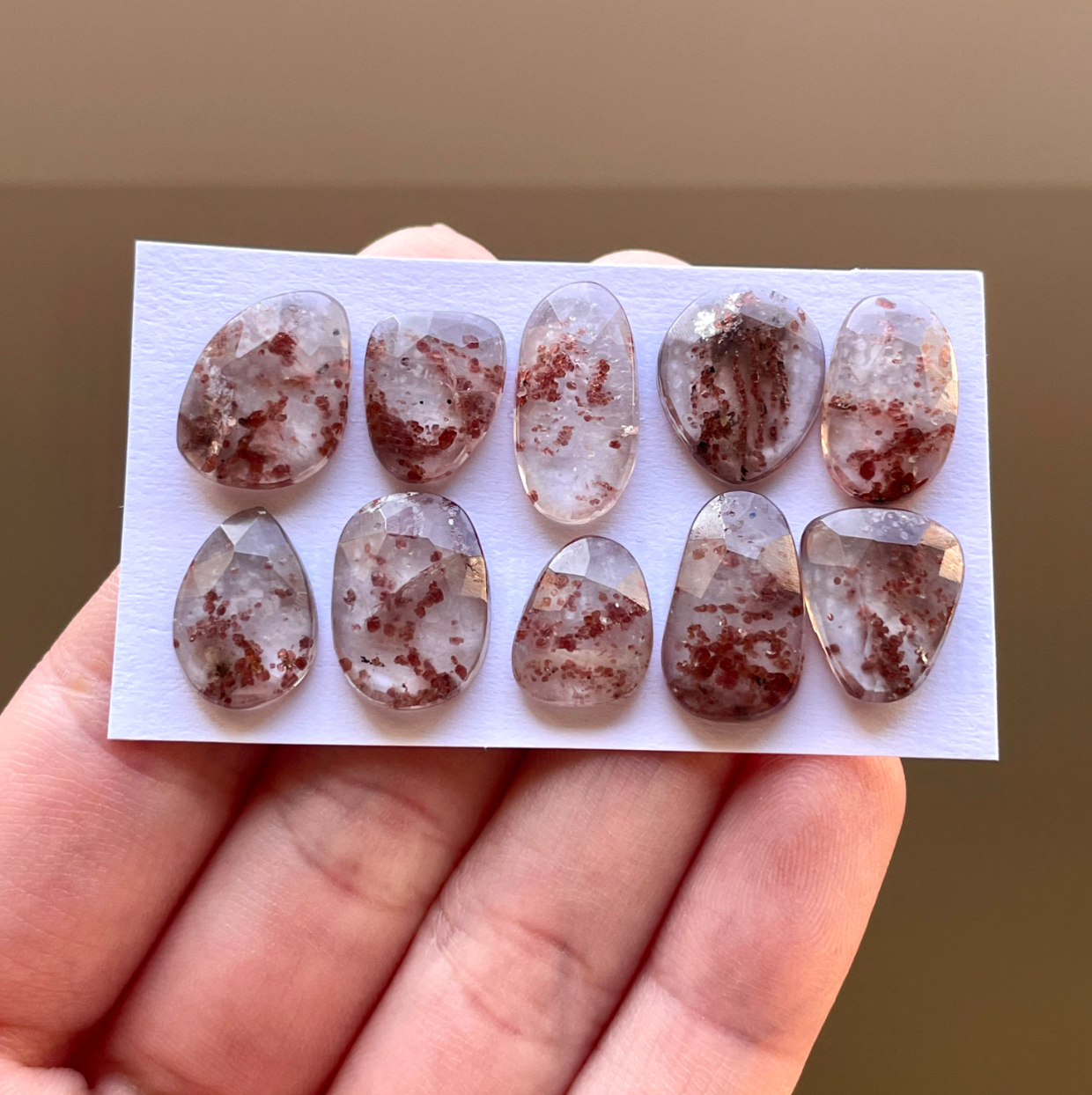 Garnet in Quartz Cabochon Rose Cut - Choose your Stone (W5)