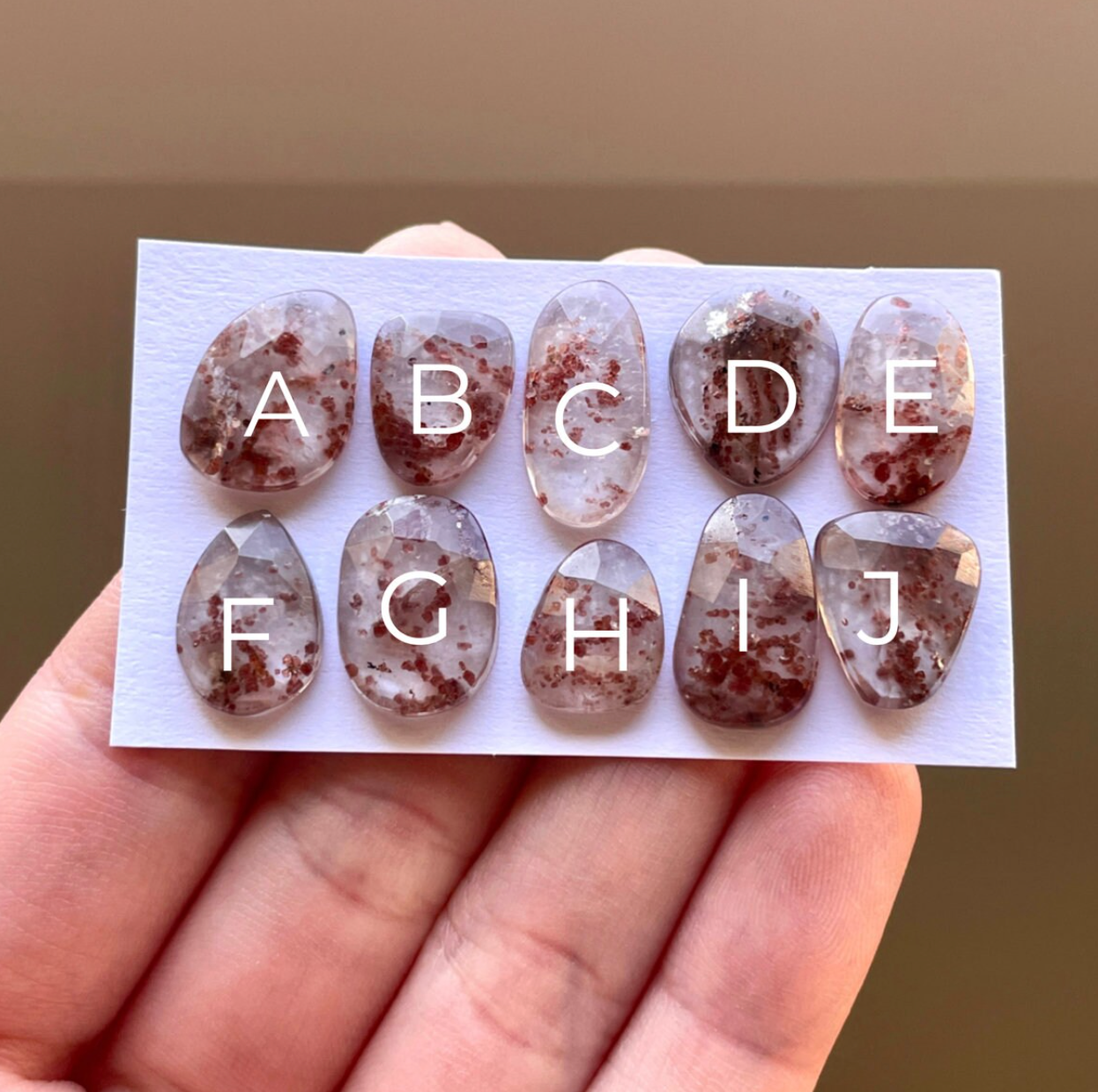 Garnet in Quartz Cabochon Rose Cut - Choose your Stone (W5)