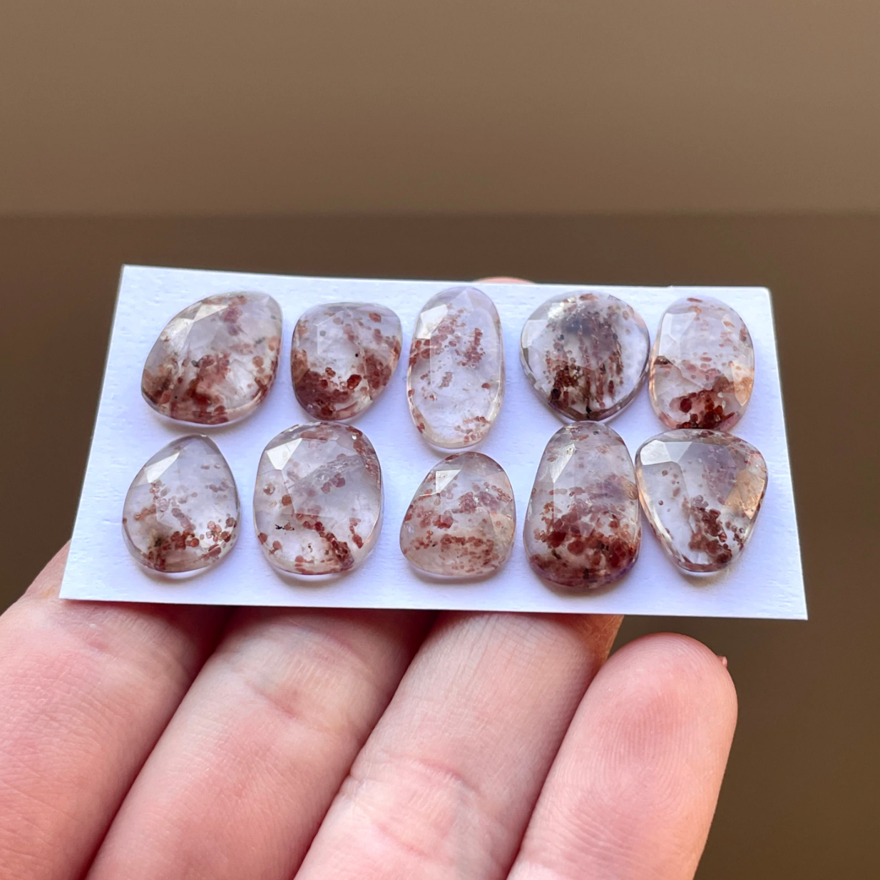 Garnet in Quartz Cabochon Rose Cut - Choose your Stone (W5)