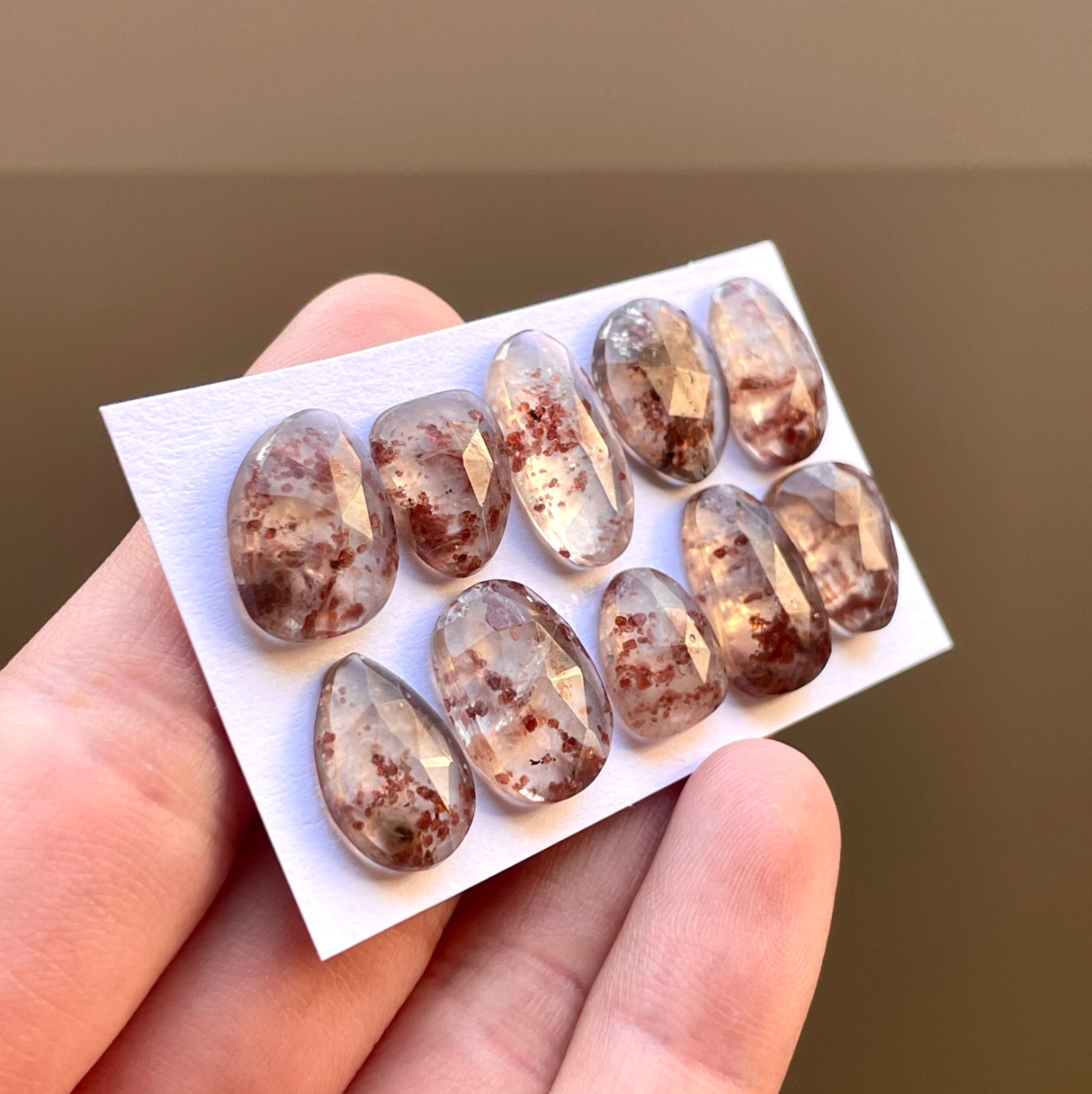 Garnet in Quartz Cabochon Rose Cut - Choose your Stone (W5)