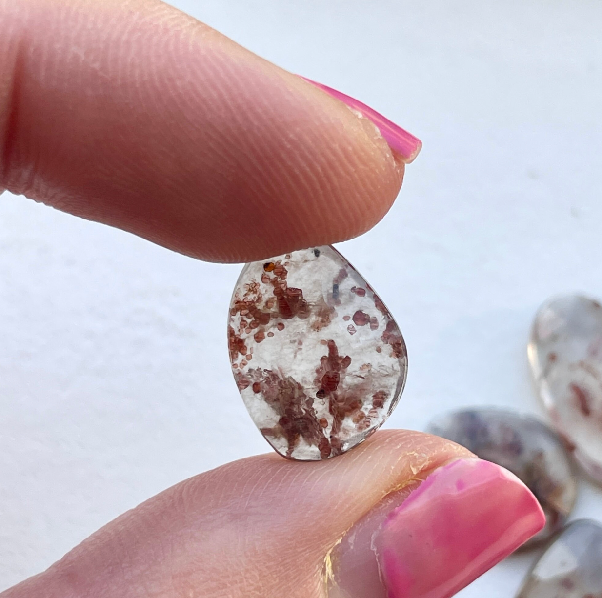 Garnet in Quartz Cabochon Rose Cut - Choose your Stone (W5)