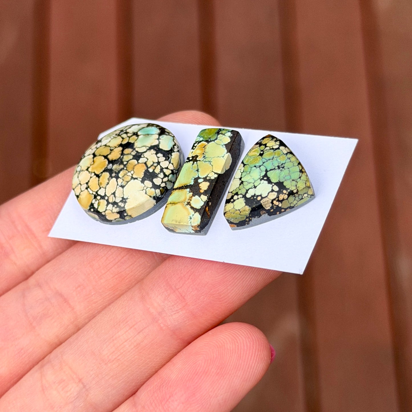 Giraffe (Hubei) Turquoise Cabochon Smooth (Backed) - Choose your Stone (W2-EY)