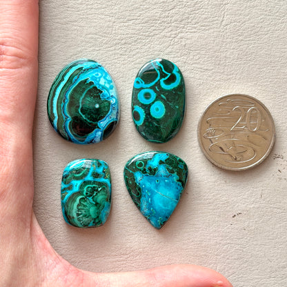 Malachite Chrysocolla Cabochon Smooth - Choose your Stone (W5-A)