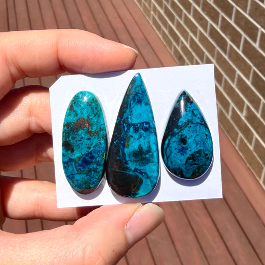28-39mm Shattuckite (with Azurite) Cabochon Smooth - Choose your Stone - W12