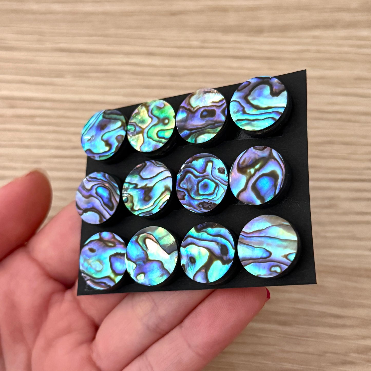 15mm Abalone Paua Shell (Iridescent) Round Cabochon Smooth - Choose your Stone (W12)