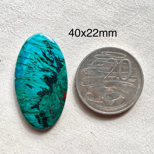 Azurite Chrysocolla Oval Cabochon - 40mm x 22mm (W9)