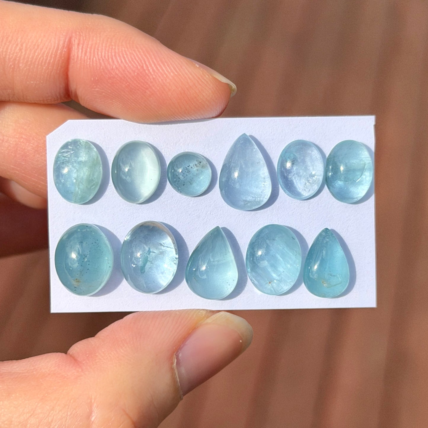 7-12mm Aquamarine Cabochon Smooth - Choose your Stone (W3)