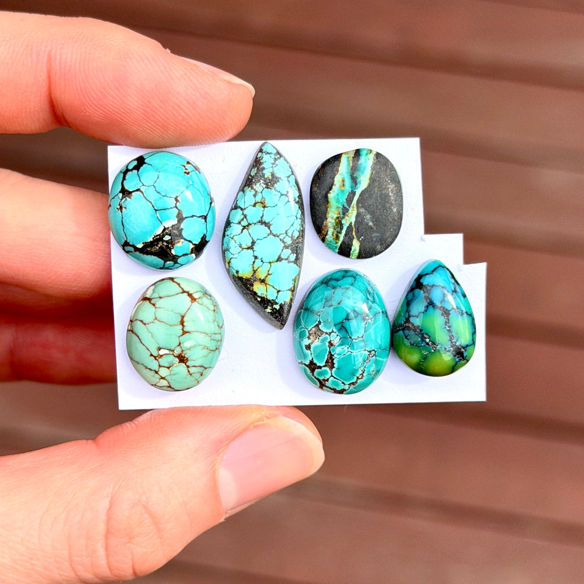14-22mm Hubei Turquoise Cabochon Smooth (Backed) - Choose your Stone (W4)