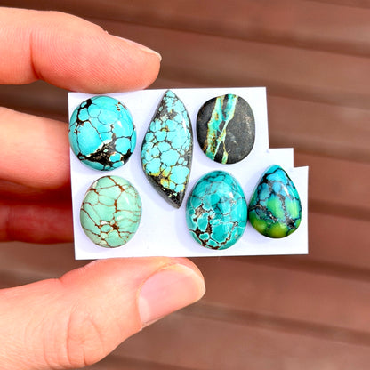 14-22mm Hubei Turquoise Cabochon Smooth (Backed) - Choose your Stone (W4)