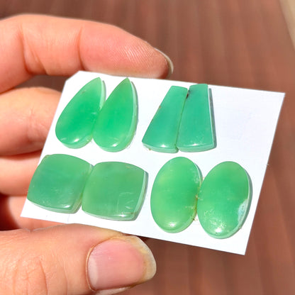 Australian Chrysoprase Cabochon Pairs, Smooth - Choose your Pair (W10)