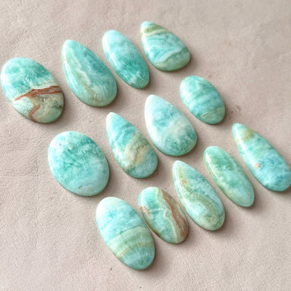 29-43mm Blue Carribean Calcite Cabochon Smooth - Choose your Stone (W7)
