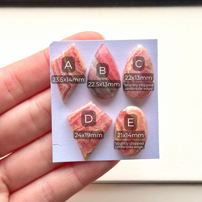 22-24mm Rhodochrosite Cabochon Smooth - Choose your Stone (W3)