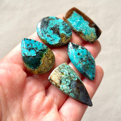 *RARE* Gem Silica/Chrysocolla in Chalcedony (Bacan Stone) Cabochon Smooth - Choose your Stone (W17)