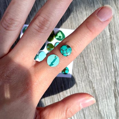 8-14mm Tibetan Turquoise Cabochon Smooth  - Choose your Stone (W6)