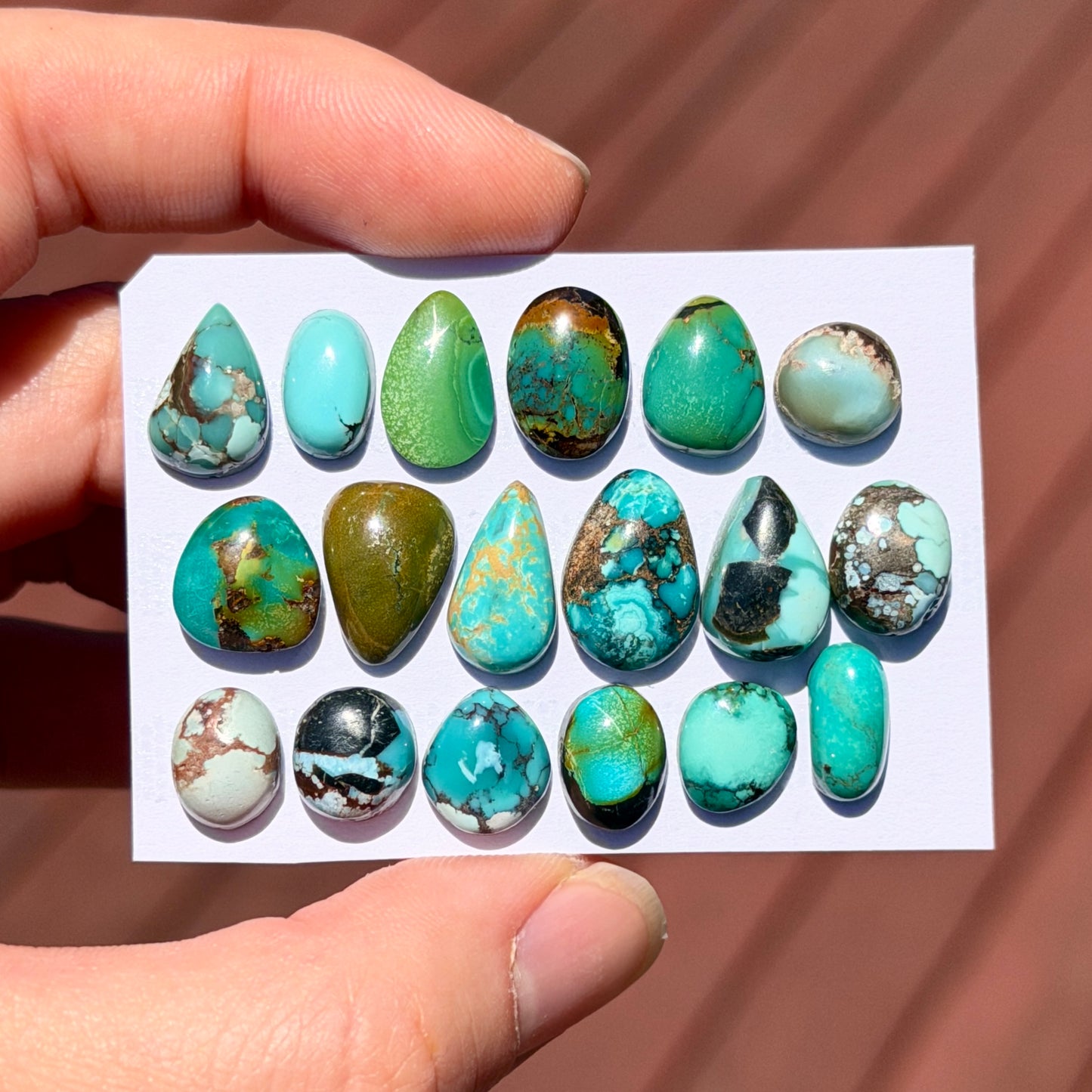 9-14mm Hubei Turquoise Cabochon Smooth (Backed) - Choose your Stone (W6)