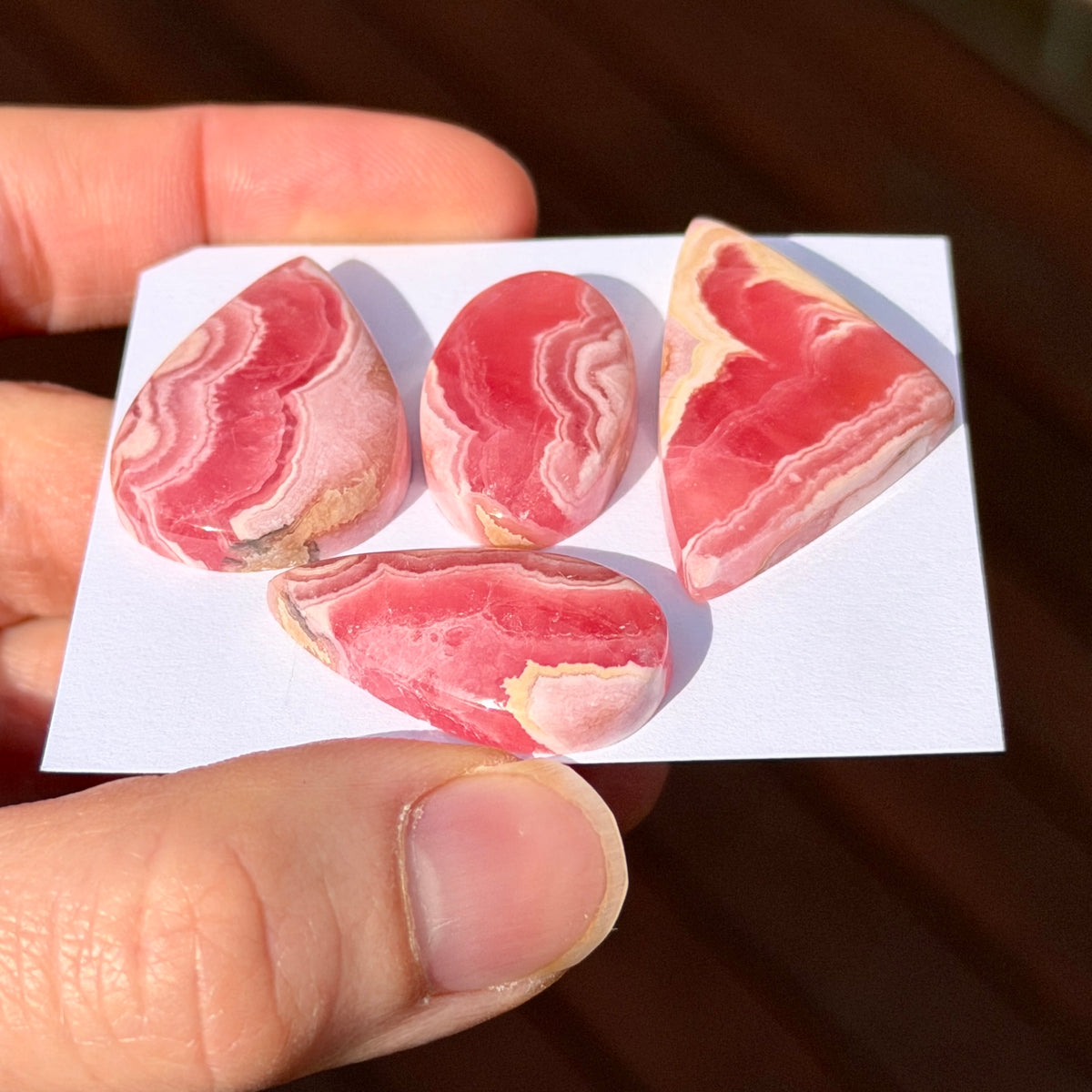 Gemmy (Red) Rhodochrosite Cabochon Smooth - Choose your Stone (A)(W7)