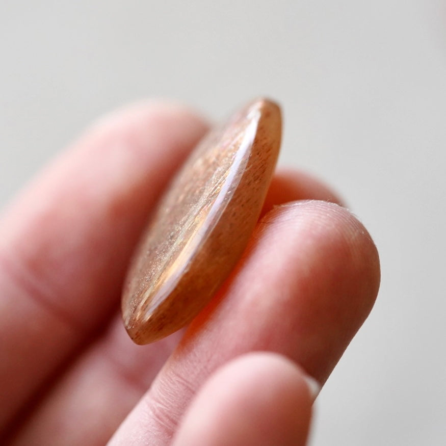 Rainbow 'Meteor Shower' Sunstone Cabochon - 29 x 16mm (B-W2)