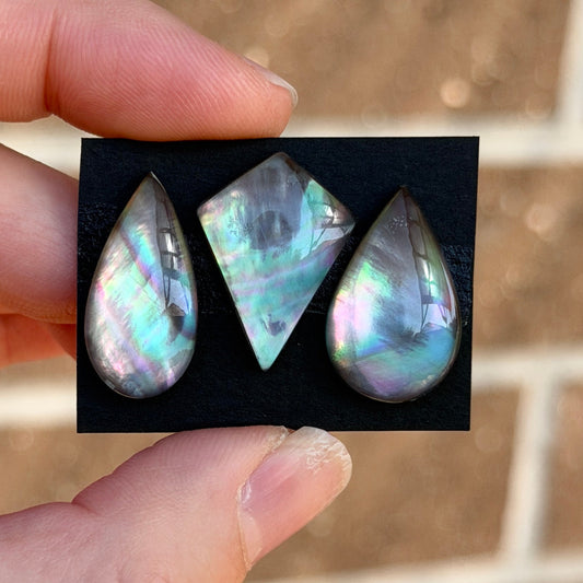 Tahitian Black Pearl Cabochon Doublet, Smooth - Choose your Stone (W5)