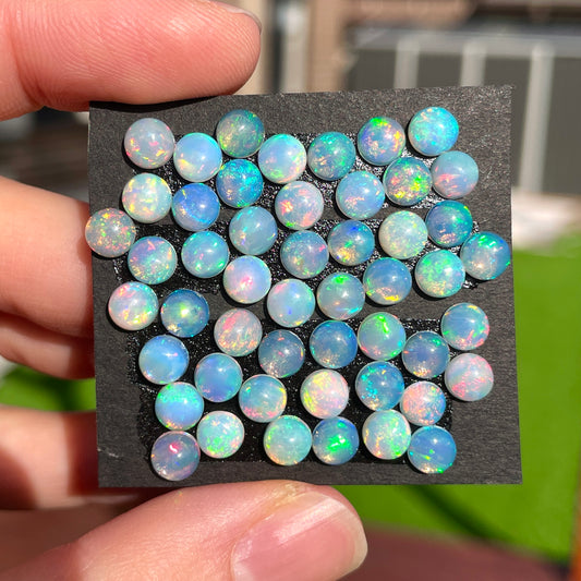 5mm Ethiopian Welo Opal Round Cabochons Smooth - Set of 3 (E7)