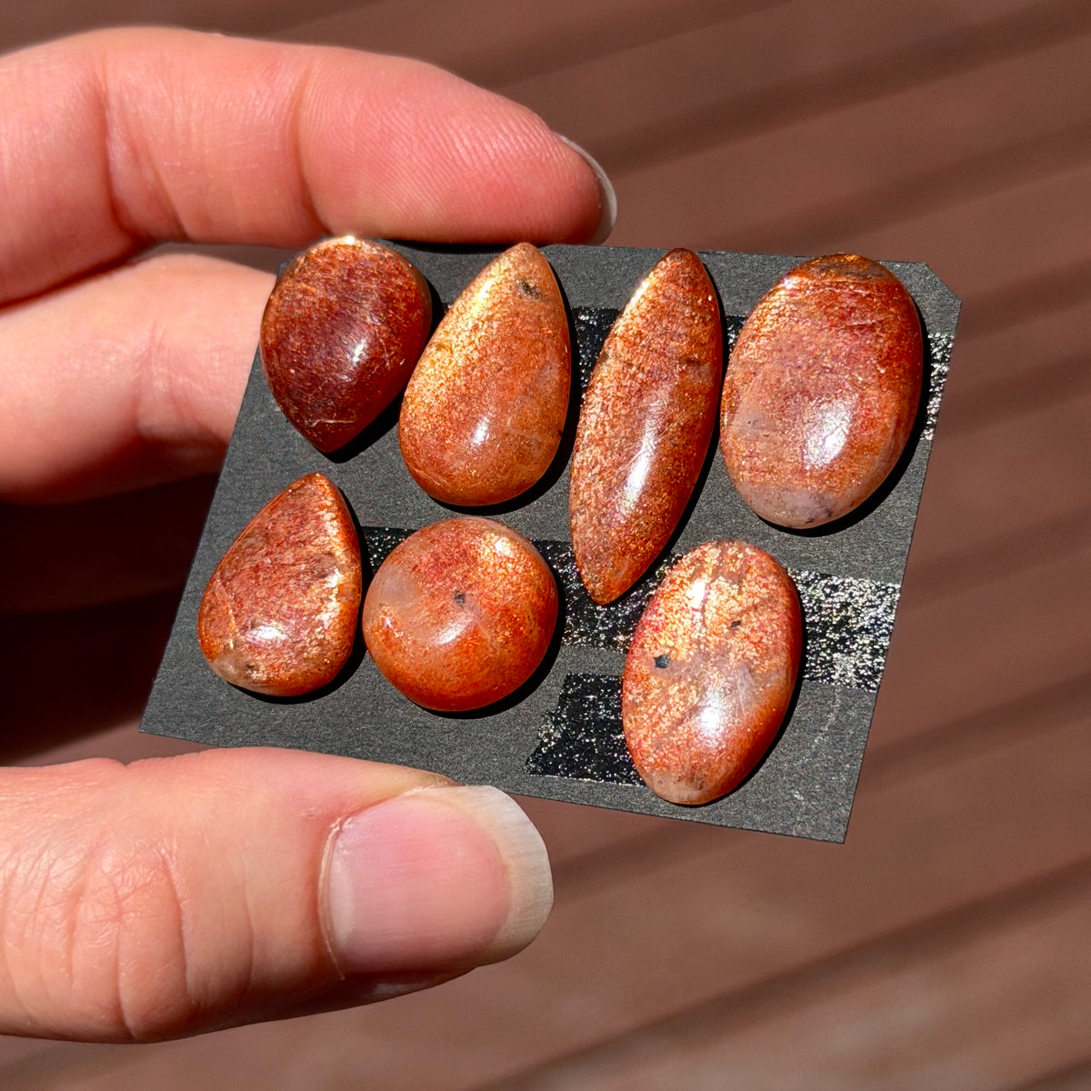 Rainbow Confetti Orange Sunstone Cabochon Smooth - Choose your Stone (W17)