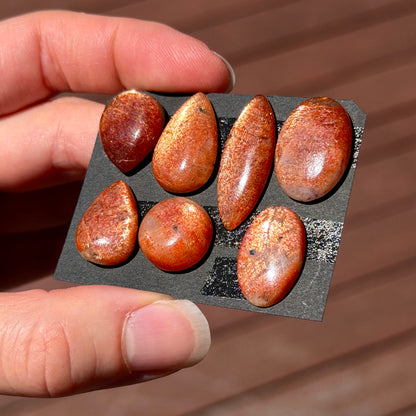 Rainbow Confetti Orange Sunstone Cabochon Smooth - Choose your Stone (W17)