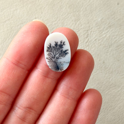 ‘Winter Solace’ Scenic Agate Oval Cabochon - 19.5mm x 13mm (W16)