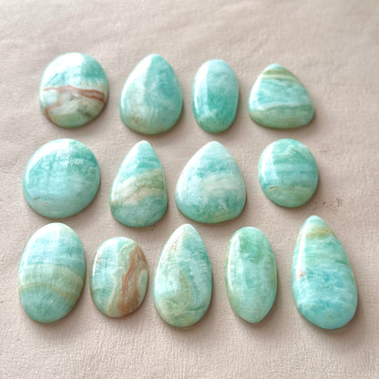 29-43mm Blue Carribean Calcite Cabochon Smooth - Choose your Stone (W7)