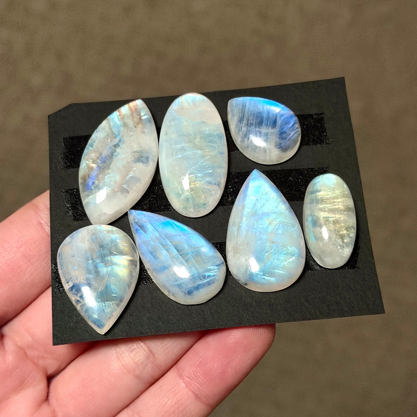 19-31mm Rainbow Moonstone Cabochon Smooth - Choose your Stone (W14)