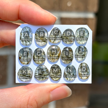 10-12mm Green Rutilated Quartz Cabochon Rose cut - Choose your Stone (W5)