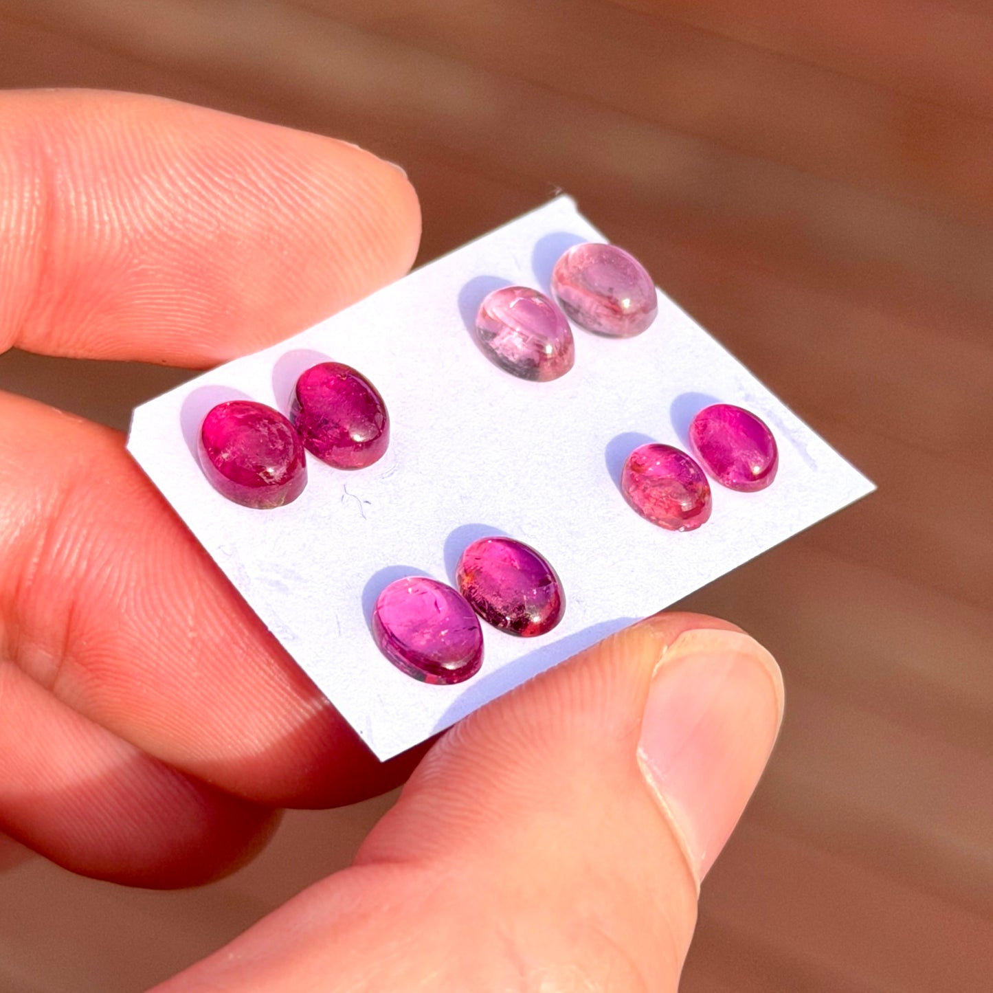 Rubellite Tourmaline Oval Cabochon Pairs - Choose your Pair (W16)