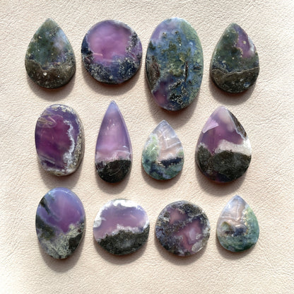 Lavender (Purple) Moss Agate Cabochon - Choose your Stone (W10)