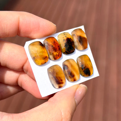 Montana Agate Rectangle Cabochon Rosecut - 14x10mm - Choose your Stone (W8)