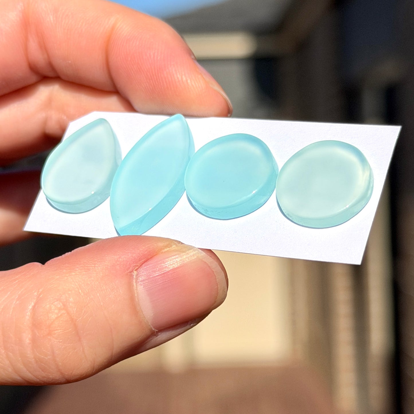 15-24mm Aqua Chalcedony Cabochon Smooth - Choose your Stone (W16)