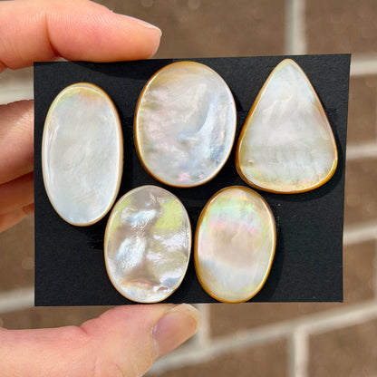 26-33mm Mother of Pearl Cabochon Smooth - Choose your Stone (W17)