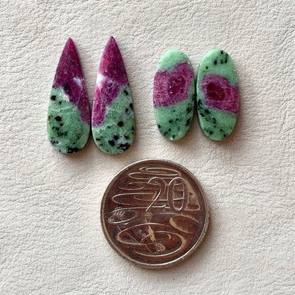 Ruby in Zoisite Cabochon Pairs - Choose your Pair (W3)