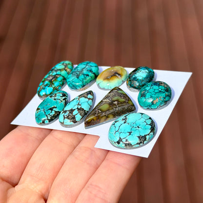 16-28mm Hubei Turquoise Cabochon Smooth (Backed) - Choose your Stone (D-W12)