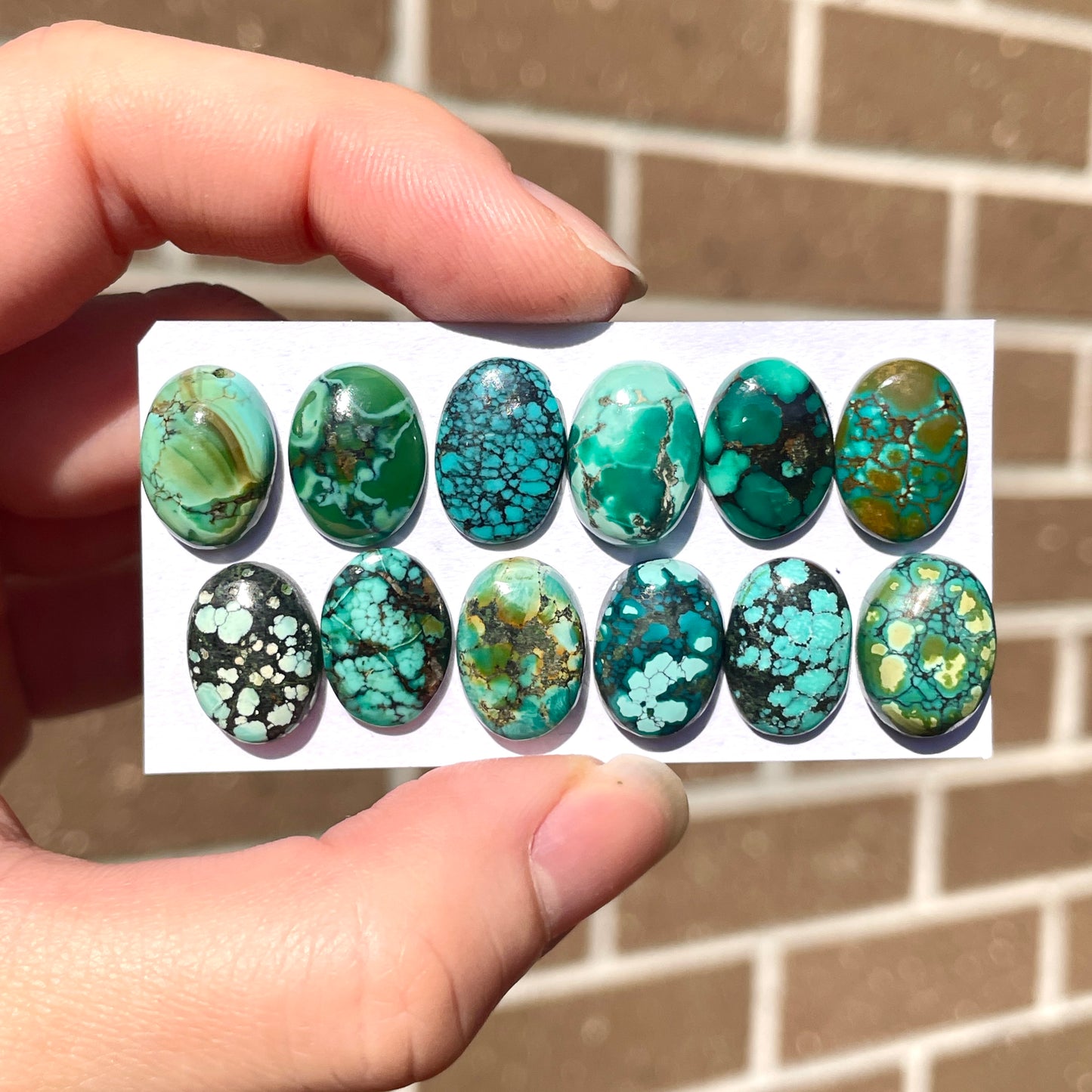 Tibetan Turquoise Oval Cabochon Smooth (14x10mm)  - Choose your Stone (W8)