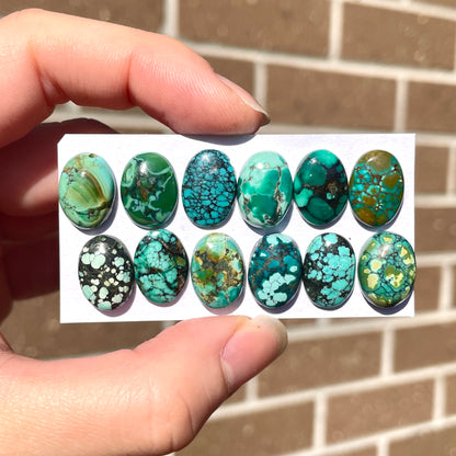 Tibetan Turquoise Oval Cabochon Smooth (14x10mm)  - Choose your Stone (W8)