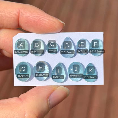 7-12mm Aquamarine Cabochon Smooth - Choose your Stone (W3)