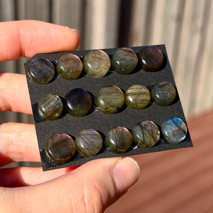 10-12mm Purple & Pink Labradorite Round Cabochon Smooth - Choose your Stone (W2)