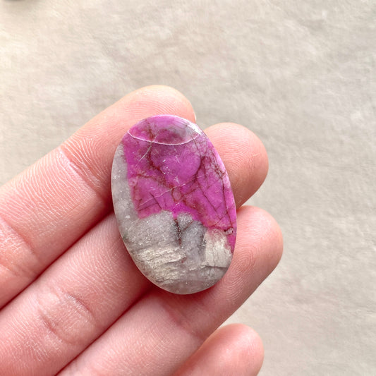 Pink Cobaltoan Calcite Oval Cabochon - 32mm x 21.5mm (W3)